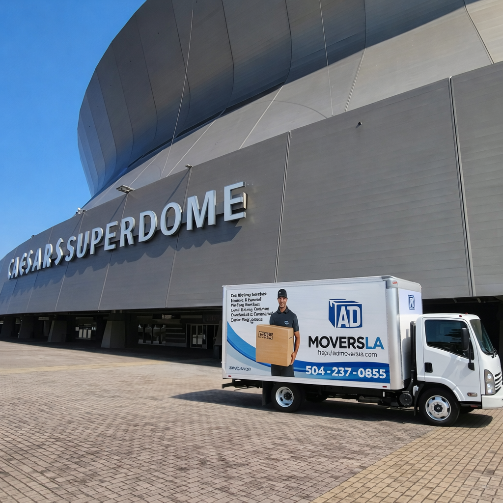 AD Movers truck — locally owned New Orleans moving company